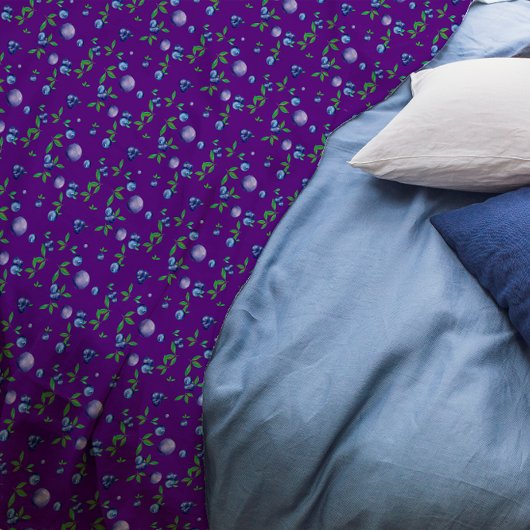Couverture Polaire Blueberry aquarelle motif mignon fille violet