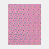 Couverture Polaire Blueberry aquarelle motif mignonne fille rose (Devant)