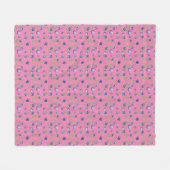 Couverture Polaire Blueberry aquarelle motif mignonne fille rose (Devant (Horizontal))