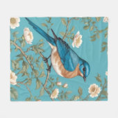 Couverture Polaire Bluebird William Morris Inspiré Turquois (Devant (Horizontal))