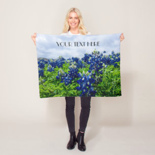 Couverture Polaire Bluebonnets Blue Flowers Texas texan Floral
