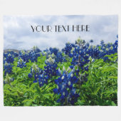 Couverture Polaire Bluebonnets Blue Flowers Texas texan Floral (Devant (Horizontal))