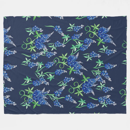 Couverture Polaire Bluebonnets du Texas (Devant (Horizontal))