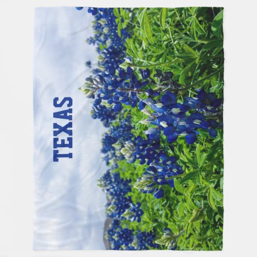 Couverture Polaire Bluebonnets Fleurs Bleues Texas texan Fleece Flora (Devant)