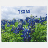 Couverture Polaire Bluebonnets Fleurs Bleues Texas texan Fleece Flora (Devant (Horizontal))