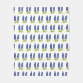 Couverture Polaire Bluebonnets Texas Fleurs Fleur sauvage Aquarelle F (Devant)