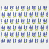 Couverture Polaire Bluebonnets Texas Flowers Fleur sauvage Aquarelle (Devant (Horizontal))