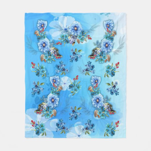 Couverture Polaire Blues de Cornflower en aquarelle (Devant)