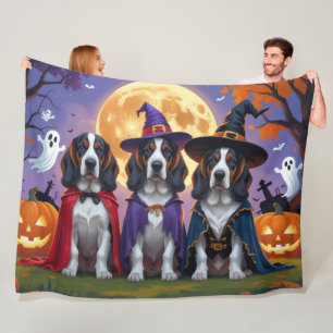 Couverture Polaire Bluetick Coonhound Chiens Citrouille Halloween Fun