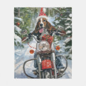 Couverture Polaire Bluetick Coonhound Dog équitation Motorcycle Noël (Devant)