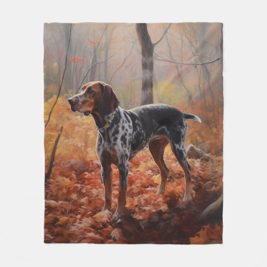 Couverture Polaire Bluetick Coonhound en automne Leaves automne Inspi (Devant)