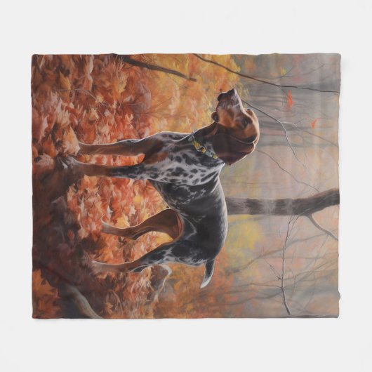 Couverture Polaire Bluetick Coonhound en automne Leaves automne Inspi (Devant (Horizontal))