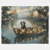 Couverture Polaire Bluetick Coonhound Noël Festive Voyage (Devant (Horizontal))