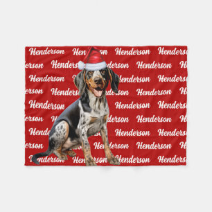 Couverture Polaire Bluetick Coonhound Nom du chien Noël