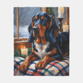 Couverture Polaire Bluetick Coonhound With Christmas Lights Holiday (Devant)
