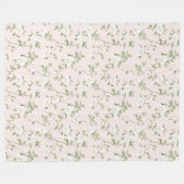Couverture Polaire Blush Blanc Floral (Devant (Horizontal))