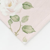 Couverture Polaire Blush Blanc Floral (Coin)
