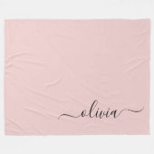 Couverture Polaire Blush Dusty rose moderne Script Girl Monogramme No (Devant (Horizontal))