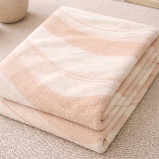 Couverture Polaire Blush Ivory Ripple Fleece Blanket