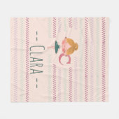 Couverture Polaire Blush Pink Ballerina Monogram C Name (Devant (Horizontal))