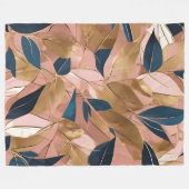 Couverture Polaire Blush Pink Gold Boho Collection Feuille populaire (Devant (Horizontal))