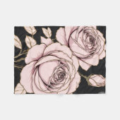 Couverture Polaire Blush Pink Rose Floral Fleece Blanket (Devant (Horizontal))