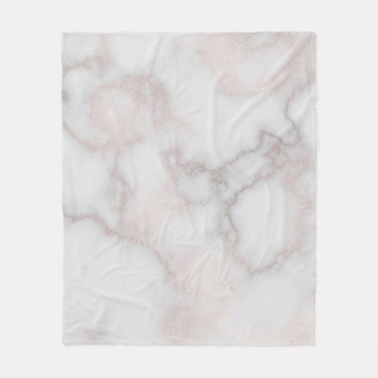 Couverture Polaire Blush tones pink rose gold white marble pattern (Devant)
