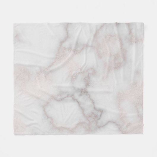 Couverture Polaire Blush tones pink rose gold white marble pattern (Devant (Horizontal))