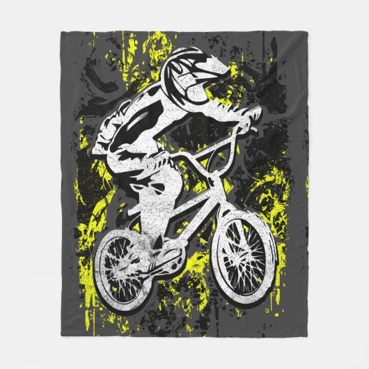 Couverture Polaire Bmx Flatland - Gris Grunge Bmx Blanche polaire (Devant)