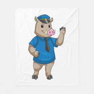 Couverture Polaire Boar en tant qu'officier de police avec casquette