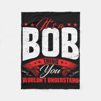 Couverture Polaire Bob Name Personalized Birthday Fun Christmas 
