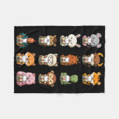 Couverture Polaire Boba Bubble Milk Tea Chinese Zodiacs Animal Lunar (Devant (Horizontal))