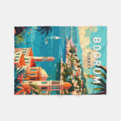 Couverture Polaire Bodrum Turquie Travel Art Vintage (Devant (Horizontal))