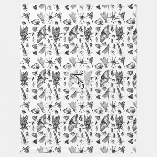 Couverture Polaire BOGUES GOTHIQUES monogrammes Insectes d'encre Vint (Devant)