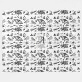 Couverture Polaire BOGUES GOTHIQUES monogrammes Insectes d'encre Vint (Devant (Horizontal))