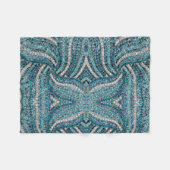 Couverture Polaire bohème chic gris argenté bleu turquoise (Devant (Horizontal))