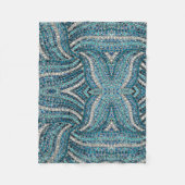 Couverture Polaire bohème chic gris argenté bleu turquoise (Devant)