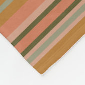 Couverture Polaire Bohème Stripes Chaud Terracotta Ochre Motif (Coin)