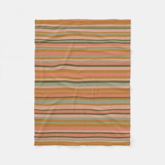 Couverture Polaire Bohème Stripes Chaud Terracotta Ochre Motif (Devant)