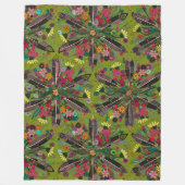 Couverture Polaire bohème vert posy (Devant)