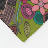 Couverture Polaire bohème vert posy (Coin)