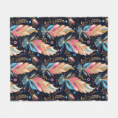 Couverture Polaire Bohemian Hippie Chic Abstract Colorful Feather Art (Devant (Horizontal))