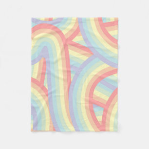 Couverture Polaire Bohemian Pastel Rainbow Stripes Motif