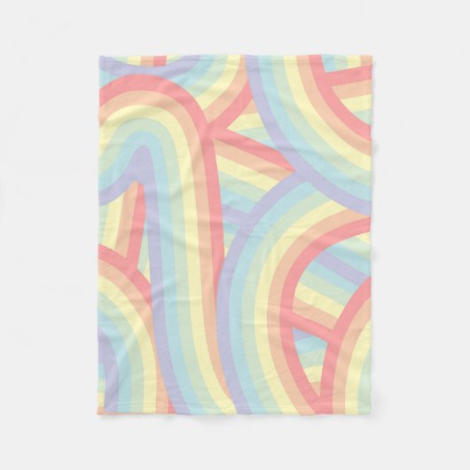 Couverture Polaire Bohemian Pastel Rainbow Stripes Motif (Devant)