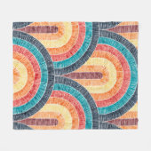 Couverture Polaire Boho Aquarelle Rouge Turquoise Orange arc-en-ciel (Devant (Horizontal))