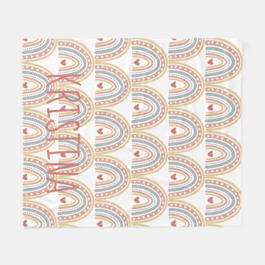 Couverture Polaire Boho arc-en-ciel (Devant (Horizontal))
