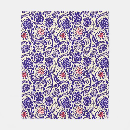 Couverture Polaire Boho Blue Abstrait (Devant)
