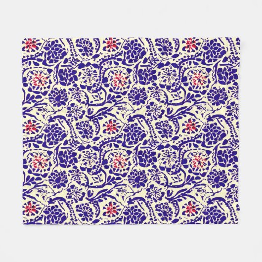 Couverture Polaire Boho Blue Abstrait (Devant (Horizontal))