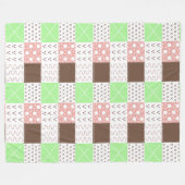 Couverture Polaire Boho Brown, Bourgogne, vert et mauve Whimsical (Devant (Horizontal))