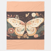 Couverture Polaire Boho Butterfly Floral Fleece Blanche (Devant)